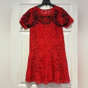 Free People Red Lace Dress